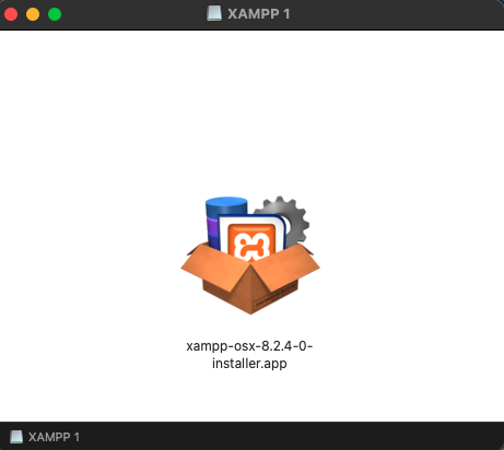 ダウンロードしたディスクイメージの中の「xampp-osx-8.2.4-0-installer.app」
