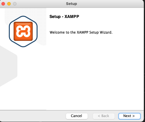 XAMPPのセットアップウィザードの最初の画面