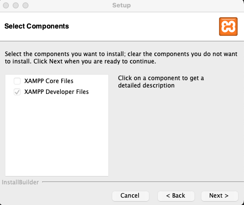 インストールするコンポーネントを選ぶ「Select Components」の画面